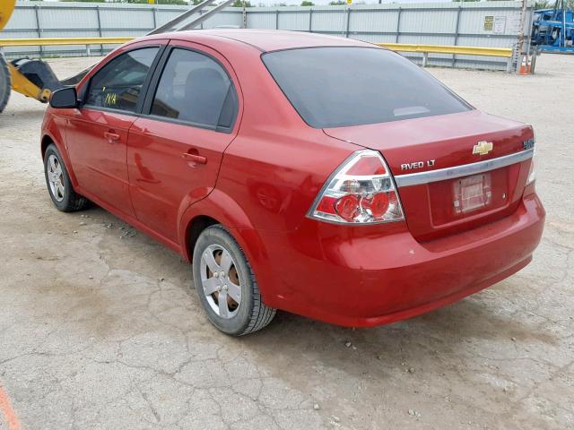 KL1TD56E49B318150 - 2009 CHEVROLET AVEO LS RED photo 3