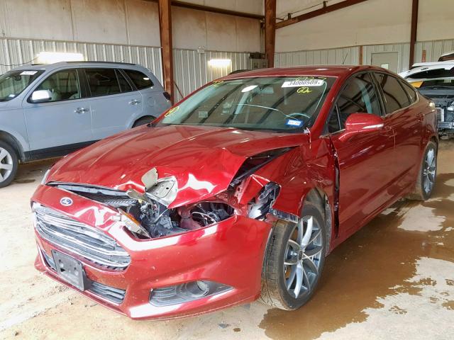 1FA6P0H75F5106727 - 2015 FORD FUSION SE RED photo 2