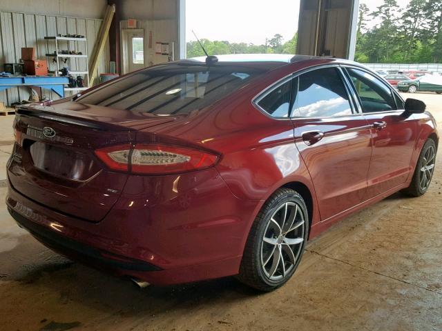 1FA6P0H75F5106727 - 2015 FORD FUSION SE RED photo 4