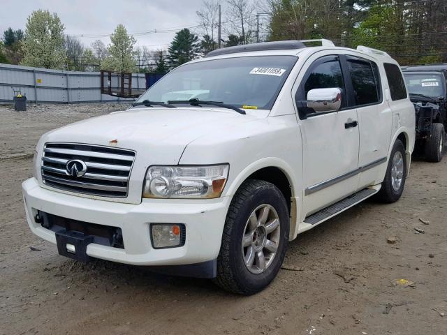 5N3AA08C85N808738 - 2005 INFINITI QX56 WHITE photo 2