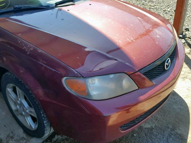 JM1BJ225430189041 - 2003 MAZDA PROTEGE DX BURGUNDY photo 10