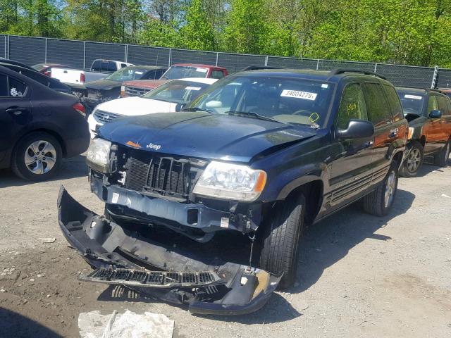 1J4GW58N94C206779 - 2004 JEEP GRAND CHER BLUE photo 2