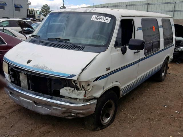 2B6HB21Y0SK504096 - 1995 DODGE RAM VAN B2 WHITE photo 2