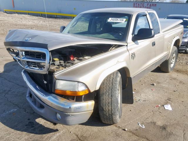 1D7HG42N03S174809 - 2003 DODGE DAKOTA SLT BEIGE photo 2