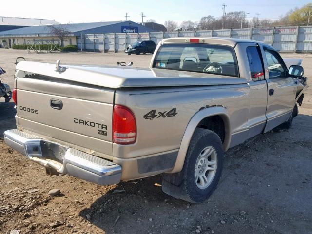 1D7HG42N03S174809 - 2003 DODGE DAKOTA SLT BEIGE photo 4