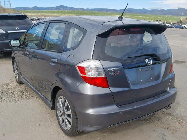 JHMGE8H58DC013144 - 2013 HONDA FIT SPORT GRAY photo 3