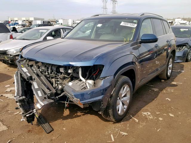 1V2LR2CA2JC550303 - 2018 VOLKSWAGEN ATLAS SE BLUE photo 2