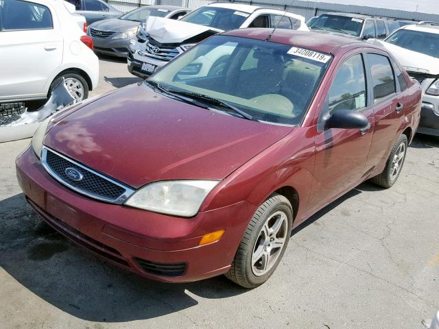 1FAFP34N76W160563 - 2006 FORD FOCUS ZX4 BURGUNDY photo 2