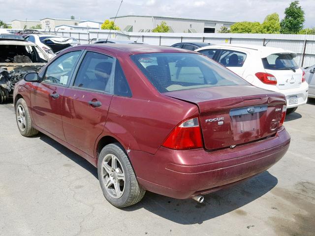 1FAFP34N76W160563 - 2006 FORD FOCUS ZX4 BURGUNDY photo 3