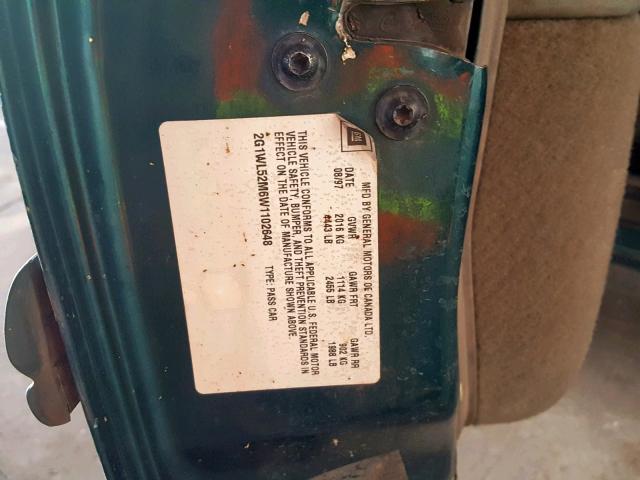 2G1WL52M6W1102648 - 1998 CHEVROLET LUMINA BAS Yaşıl foto 10