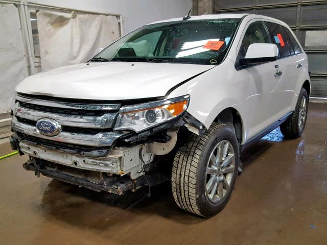 2FMDK4JC9BBA26637 - 2011 FORD EDGE SEL WHITE photo 2