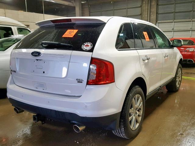 2FMDK4JC9BBA26637 - 2011 FORD EDGE SEL WHITE photo 4