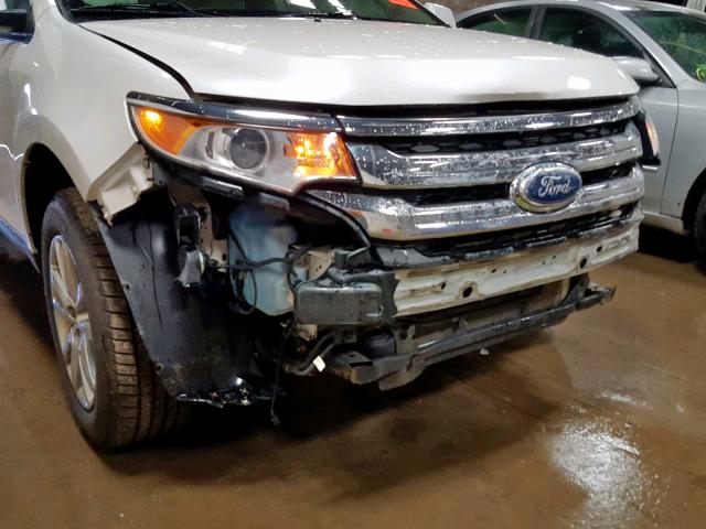 2FMDK4JC9BBA26637 - 2011 FORD EDGE SEL WHITE photo 9