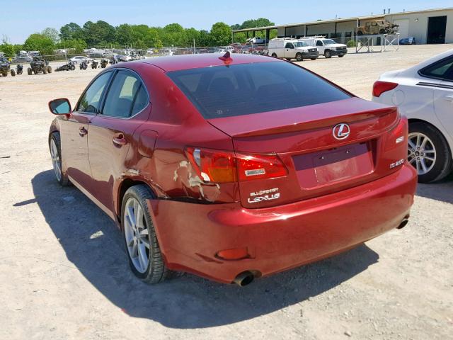 JTHBK262472057029 - 2007 LEXUS IS 250 RED photo 3