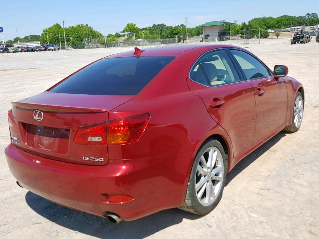 JTHBK262472057029 - 2007 LEXUS IS 250 RED photo 4