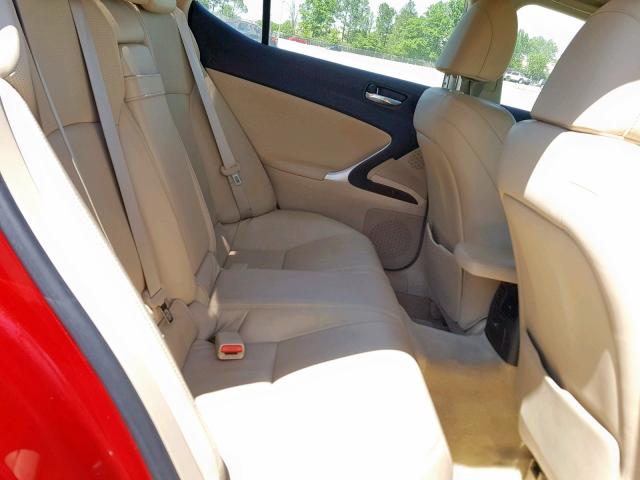 JTHBK262472057029 - 2007 LEXUS IS 250 RED photo 6