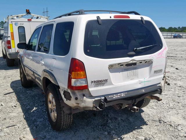 4F2CU09182KM10534 - 2002 MAZDA TRIBUTE LX WHITE photo 3