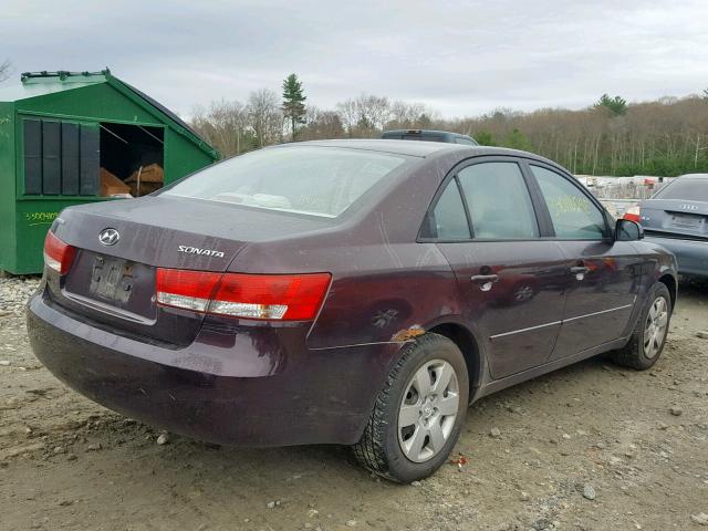 KMHET46C16A111225 - 2006 HYUNDAI SONATA GL MAROON photo 4