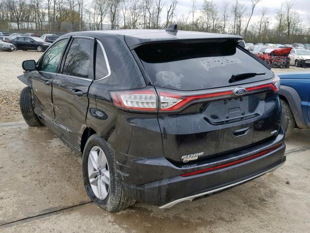 2FMTK3J80FBC28404 - 2015 FORD EDGE SEL BLACK photo 3