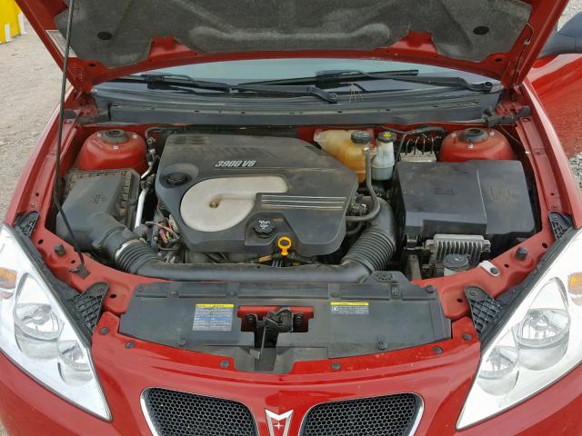 1G2ZH351074144884 - 2007 PONTIAC G6 GT RED photo 7