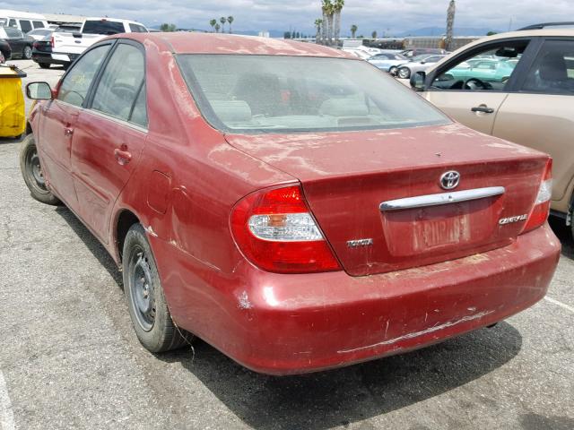4T1BE32K93U698580 - 2003 TOYOTA CAMRY LE RED photo 3