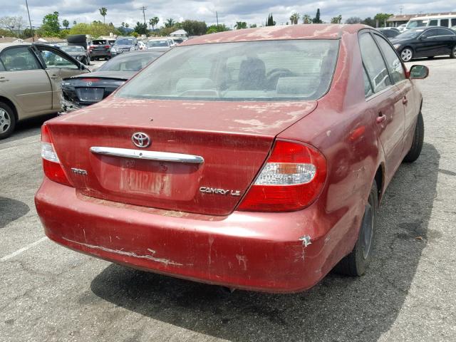 4T1BE32K93U698580 - 2003 TOYOTA CAMRY LE RED photo 4
