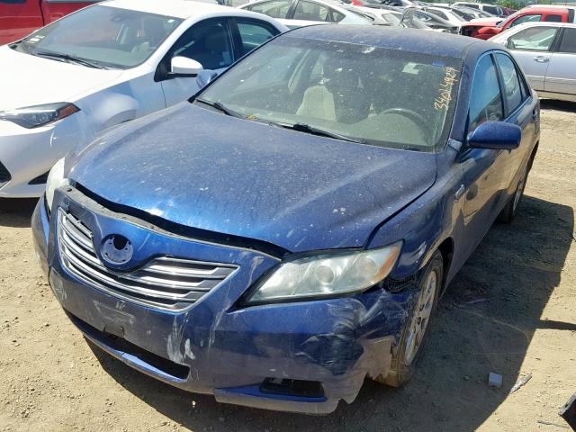 4T1BB46K28U056265 - 2008 TOYOTA CAMRY HYBR BLUE photo 2