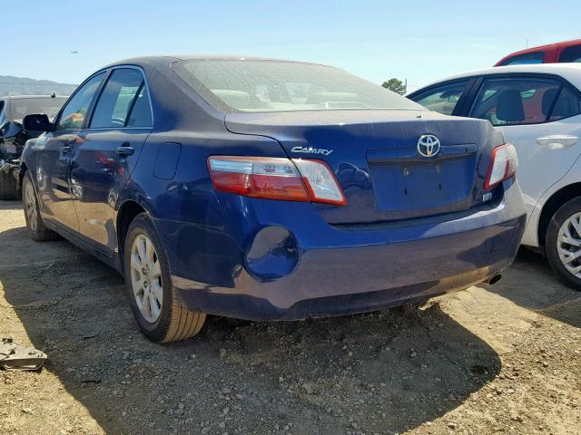 4T1BB46K28U056265 - 2008 TOYOTA CAMRY HYBR BLUE photo 3