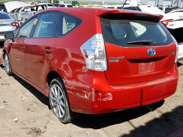 JTDZN3EU7E3322761 - 2014 TOYOTA PRIUS V RED photo 3