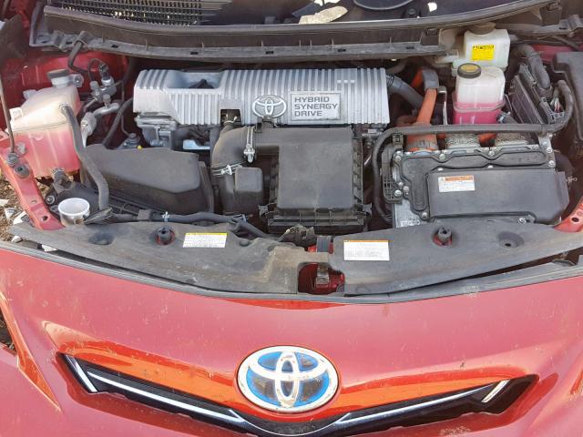 JTDZN3EU7E3322761 - 2014 TOYOTA PRIUS V RED photo 7