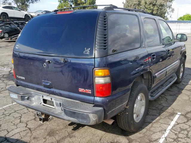 1GKEC13T54R252695 - 2004 GMC YUKON BLUE photo 4