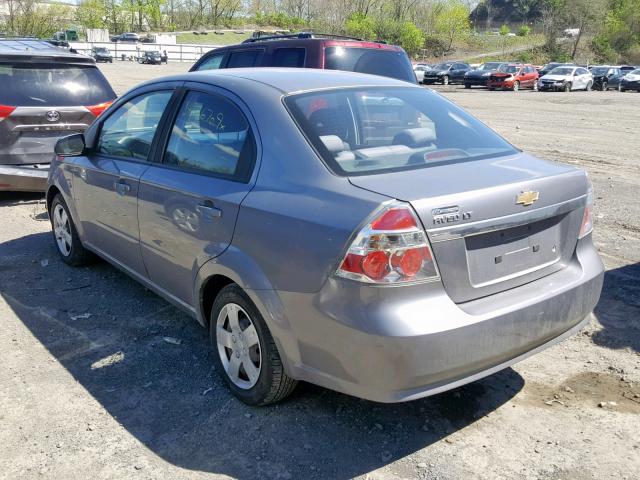 KL1TD56E59B303432 - 2009 CHEVROLET AVEO LS GRAY photo 3