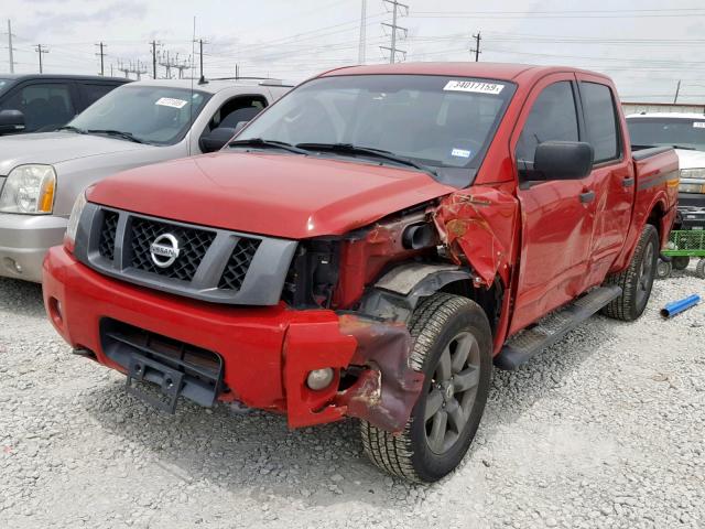 1N6BA0EJ3CN331313 - 2012 NISSAN TITAN S RED photo 2