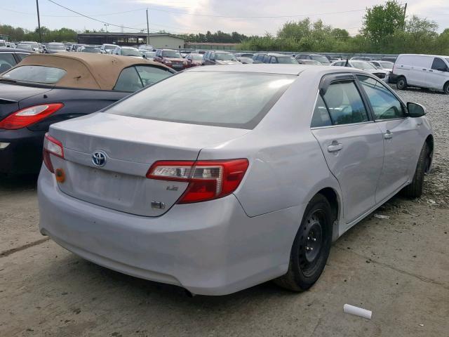 4T1BD1FK3CU061718 - 2012 TOYOTA CAMRY HYBR SILVER photo 4