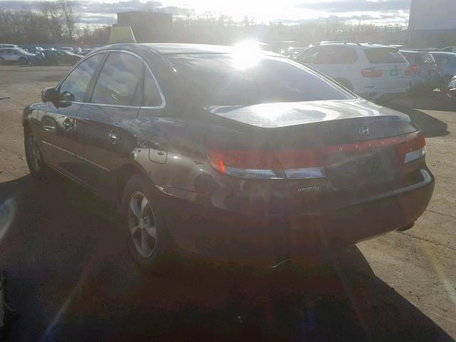 KMHFC46F67A142423 - 2007 HYUNDAI AZERA SE BLACK photo 3