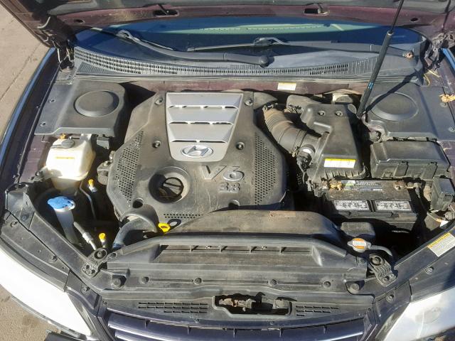 KMHFC46F67A142423 - 2007 HYUNDAI AZERA SE BLACK photo 7