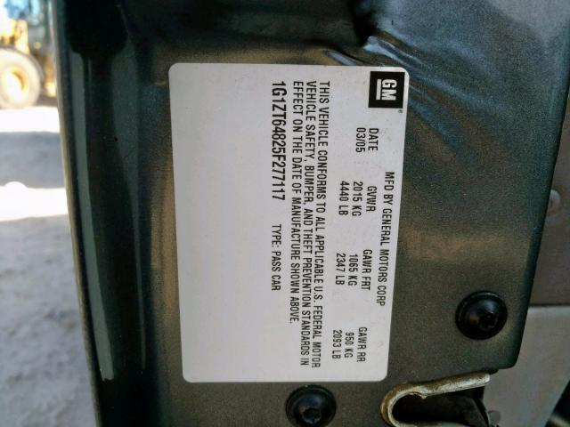 1G1ZT64825F277117 - 2005 CHEVROLET MALIBU MAX 灰色 照片 10