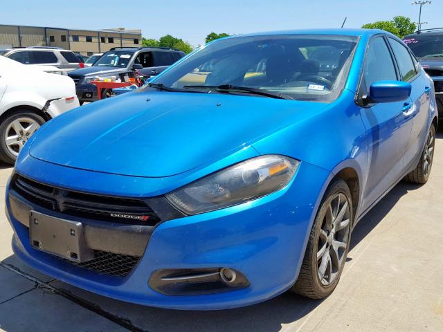 1C3CDFBB1FD402974 - 2015 DODGE DART SXT BLUE photo 2