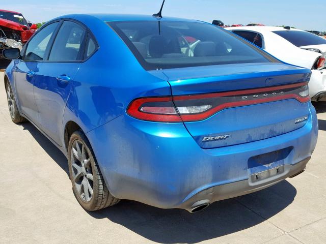 1C3CDFBB1FD402974 - 2015 DODGE DART SXT BLUE photo 3