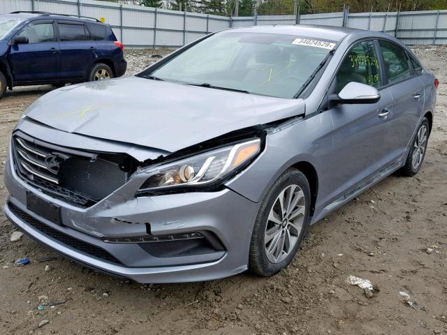 5NPE34AF5FH105815 - 2015 HYUNDAI SONATA SPO SILVER photo 2