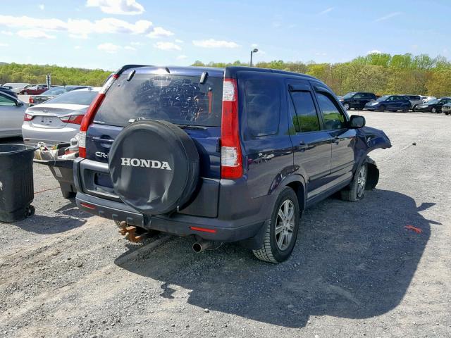 JHLRD78586C024528 - 2006 HONDA CR-V LX BLUE photo 4