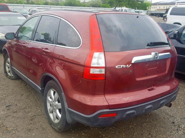 JHLRE48749C022468 - 2009 HONDA CR-V EXL MAROON photo 3