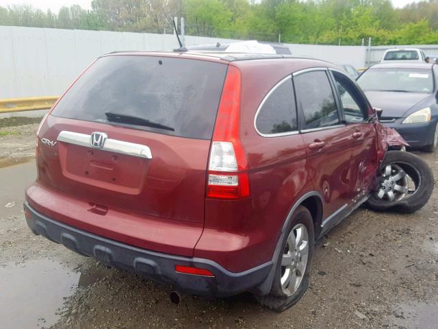 JHLRE48749C022468 - 2009 HONDA CR-V EXL MAROON photo 4