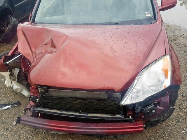 JHLRE48749C022468 - 2009 HONDA CR-V EXL MAROON photo 7