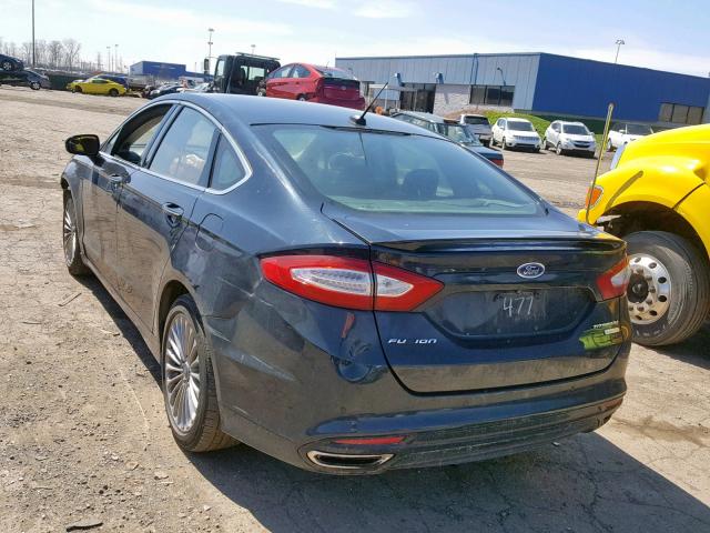 3FA6P0K94ER131477 - 2014 FORD FUSION TIT BLUE photo 3