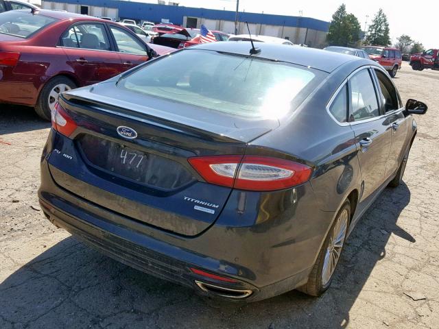 3FA6P0K94ER131477 - 2014 FORD FUSION TIT BLUE photo 4