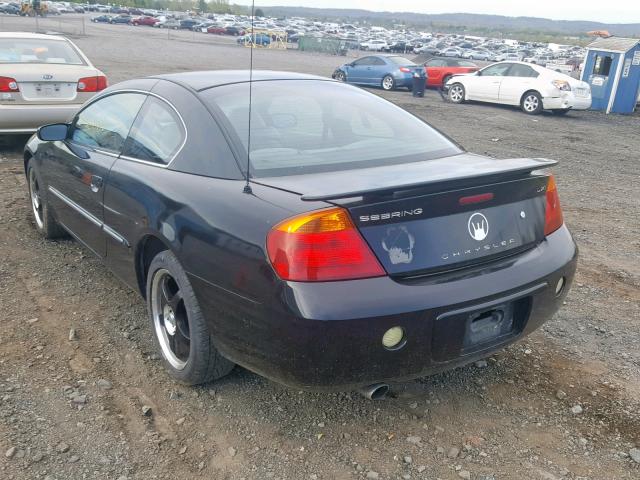 4C3AG52H72E025986 - 2002 CHRYSLER SEBRING LX BLACK photo 3