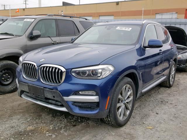 5UXTR9C50KLD93189 - 2019 BMW X3 XDRIVE3 BLUE photo 2