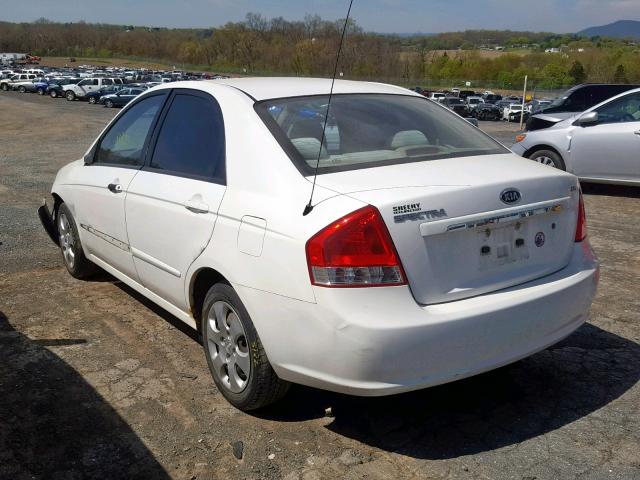 KNAFE221395587997 - 2009 KIA SPECTRA EX WHITE photo 3