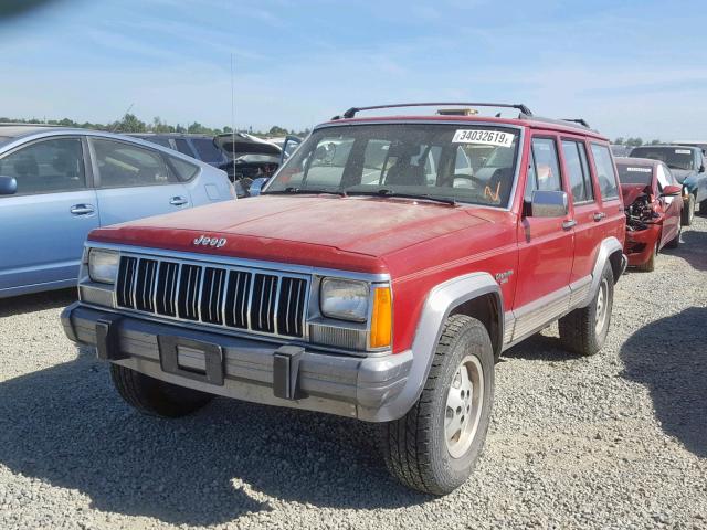 1J4FJ58S1NL122070 - 1992 JEEP CHEROKEE L RED photo 2